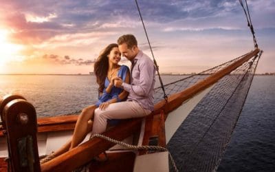 A couple on a yacht