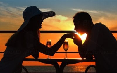 A couple on a romantic cruise