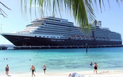 A photo of a large cruise ship