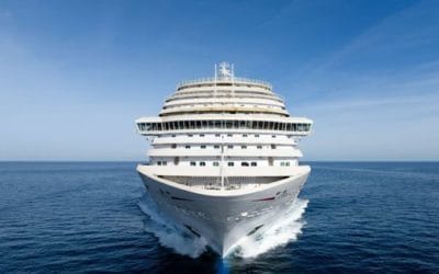 A cruise ship passing through