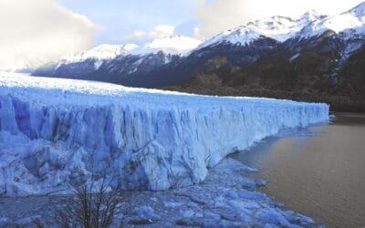 A photo of a thick layer of ice in Alaska